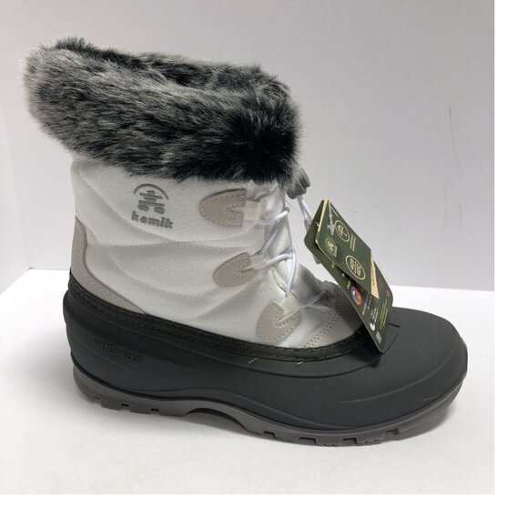 Kamik Women's Momentum L2, White Winter Boots, Size M